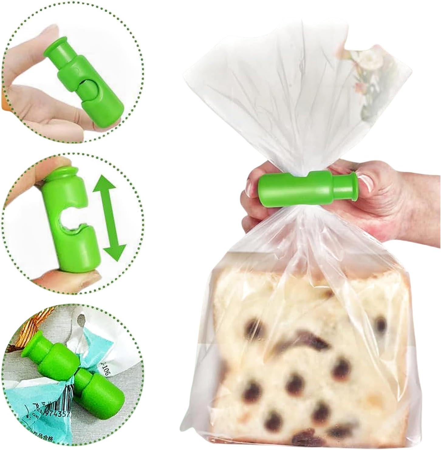 New Squeeze Clips for Chips & Other Food Bags - Grip Sticks & Sealers - Snack Closure - Plastic Sealing Clip for Bread - Colorful 12PC