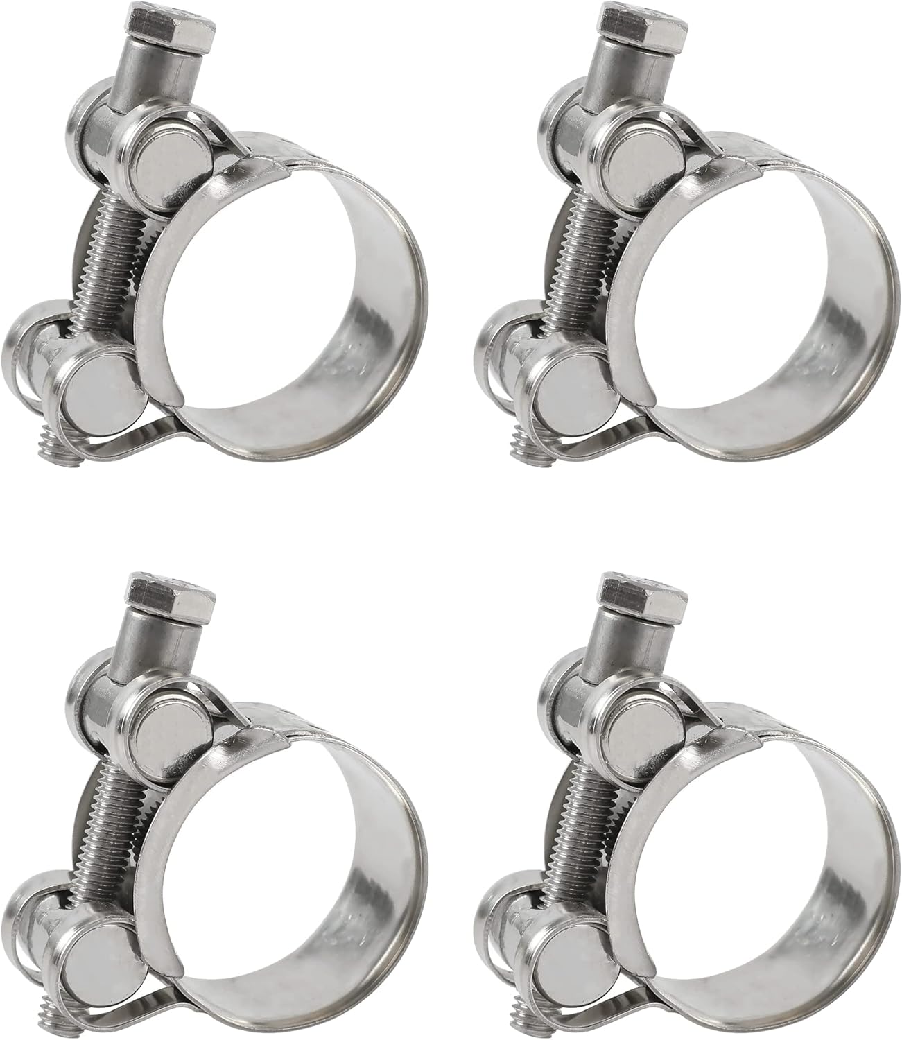 4 Pack 7/8 Inch T-Bolt Hose Clamps Working Range 20mm-22mm for 7/8 Inch Hose ID, Heavy Duty Hose Clamps Stainless Steel, Pack of 4