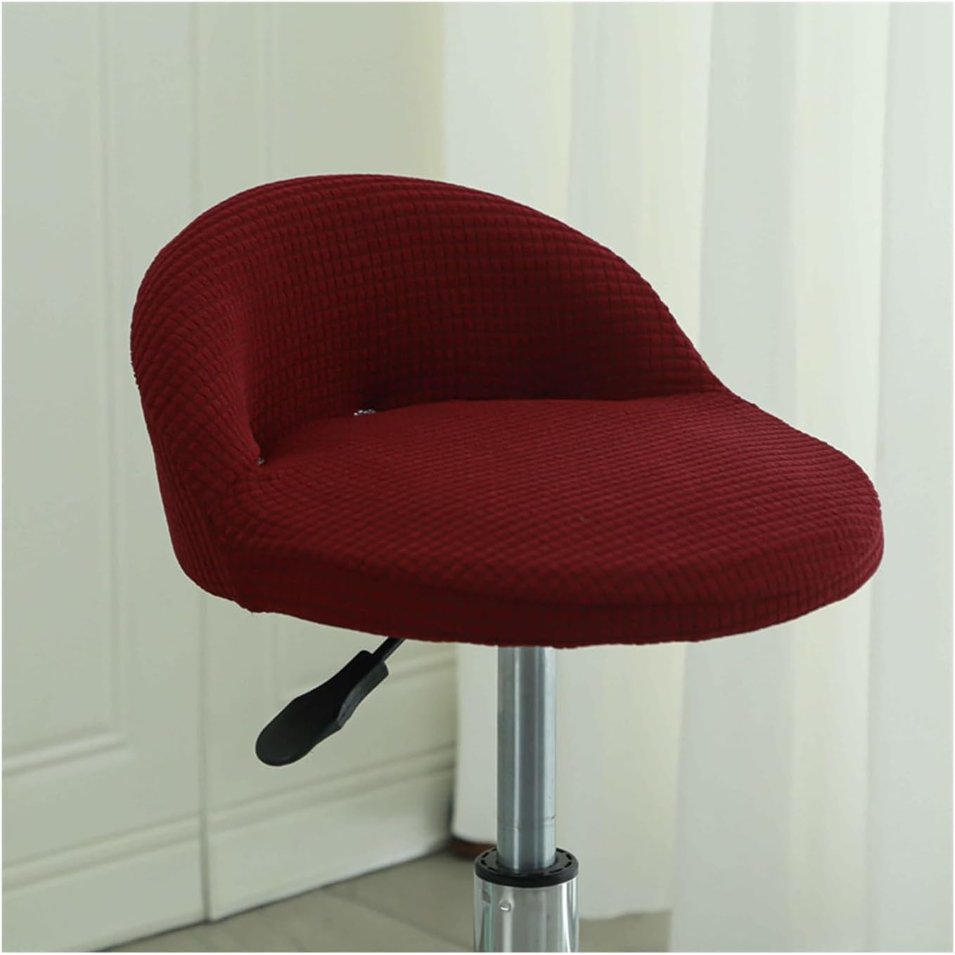 E,1PC, Round Bar Stool Covers Slipcovers Low Back Set of 4/2, Anti-Slip Counter Stool Chair Covers with Elastic Band, Curved Back Kitchen Chair Covers Slipcovers, Easy to Install