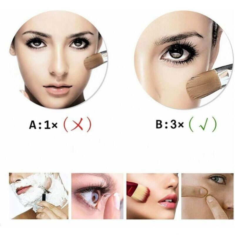 3X Magnifying Wall Mirror - Foldable Extension - 360 Degree Rotation Magnifying Mirror Bathroom Mirror with Drilling