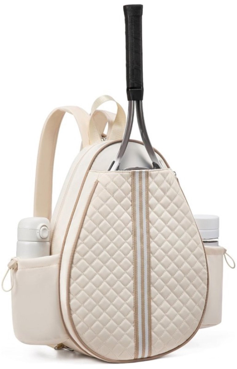 Backpack - Sports Bag - Tennis Bag - Shoulder Bag - Lightweight - Multifunctional - Women's Sports Bag - Men's Sports Bag - Suitable for carrying tennis rackets, tennis balls and badminton shuttlecocks - Large Capacity - Beige