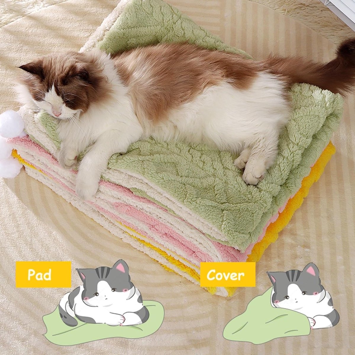 Pet Mat - Soft Pet Blanket - Warm Plush Blanket for Dogs and Cats - Comfortable & Cozy Sleep Blanket - 55*45cm