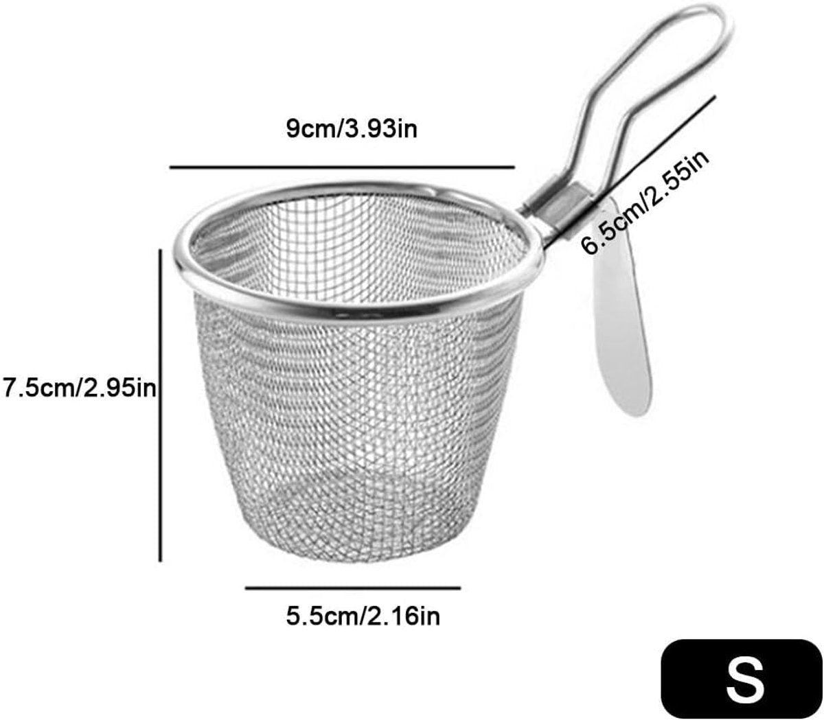 Stainless Steel Pasta Basket - Cooking Basket with Pasta Clamp - Hanging Strainer - Kitchen Utensils Suitable for Pasta, Ramen, Pho and Vegetables