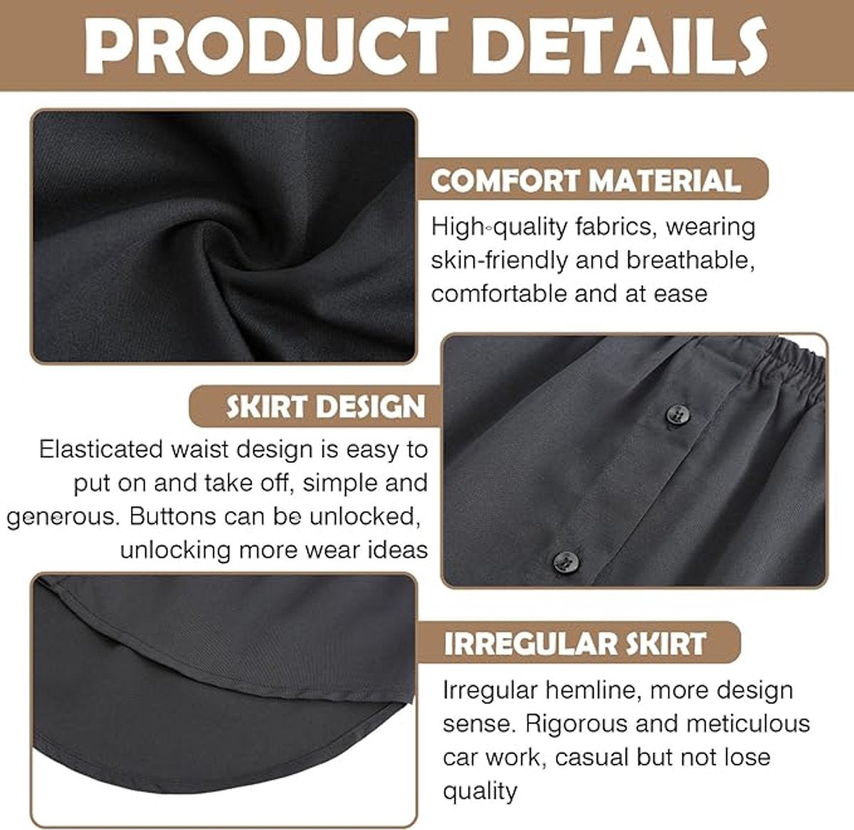 Three-Piece Extended Set - Women - Adjustable Layered Top - Midi Skirt - Layered Bra - Black, White and Blue (Size 3XL)