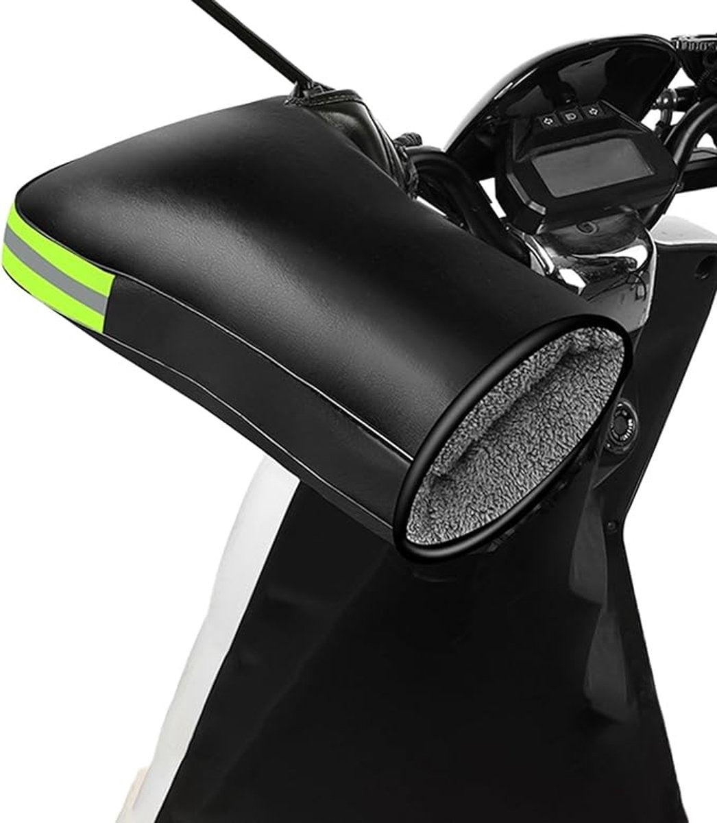 Cycling Gloves - 1 Pair - Extra Padded Cycling Gloves - Warm Gloves - Cycling Gloves - Scooter Gloves - Hand Warmers - Bicycle Accessories - With Reflective Strips - Winter - Windproof - Waterproof (Black)