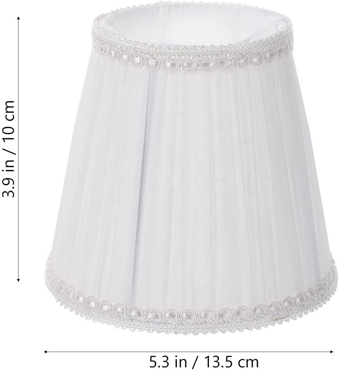 Lampshade - Table Lampshade - White Pleated Tubular Lampshade - Small - Suitable for Table Lamps and Floor Lamps - 13.5x10cm