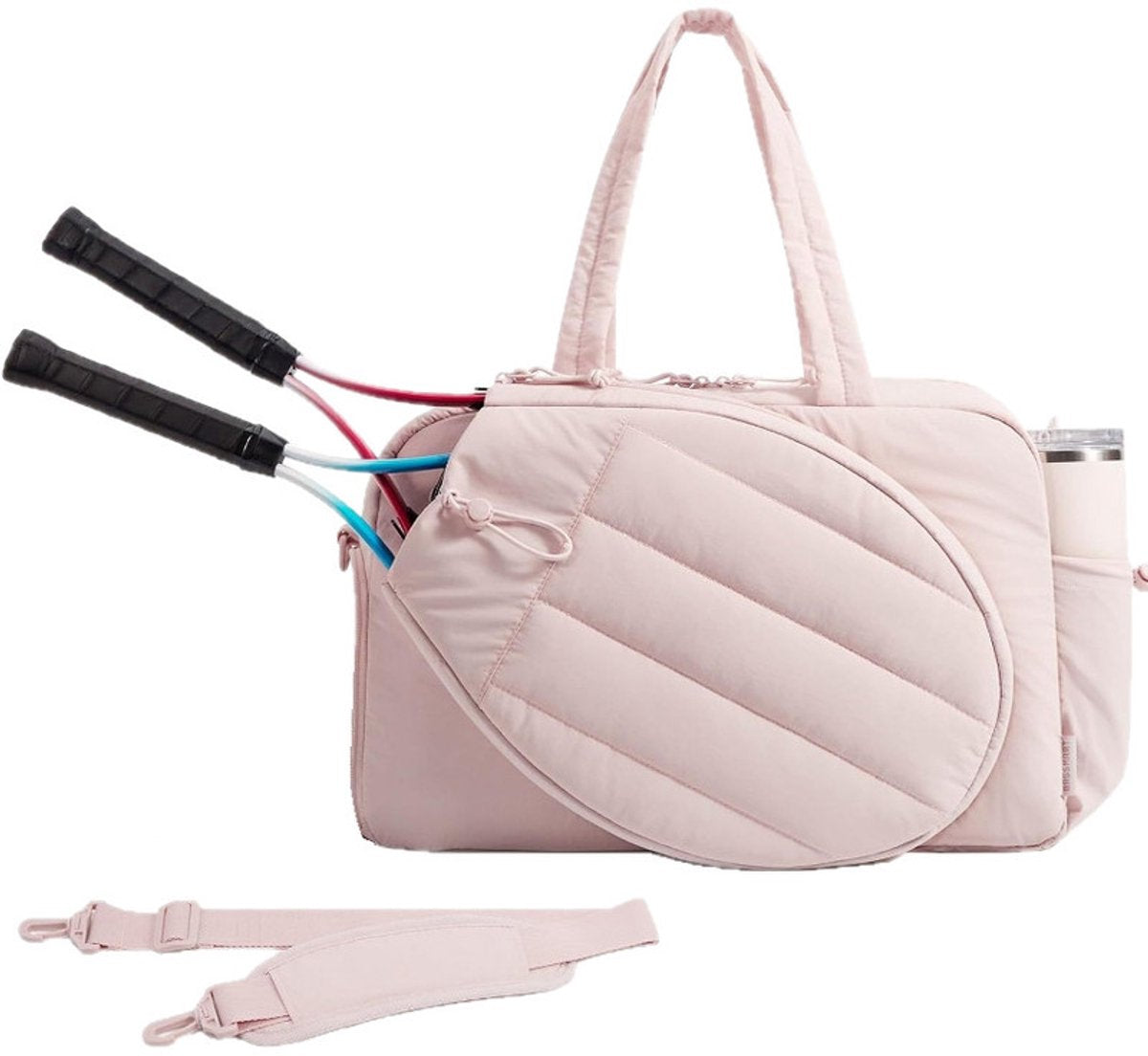 Tennis Bag - Tennis Backpack - 42L with Shoe Compartment - Sports Bag - Waterproof Racket Bag - Protective Racket Compartment - Portable as a Shoulder Bag - Pink