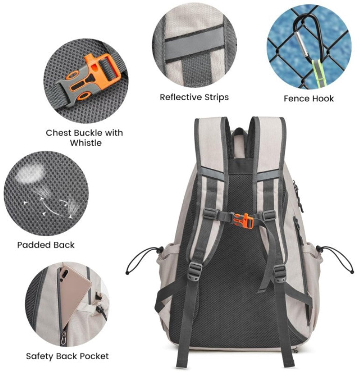 Backpack - Tennis Bag - Sports Bag - Waterproof Racket Bag - Suitable for multiple rackets with shoe compartment - Gray