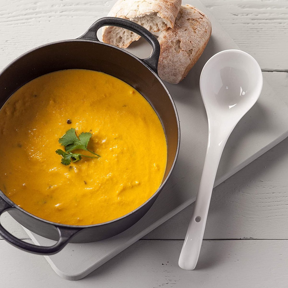 Spoon - Traditional porcelain sauce spoon - 27 cm - White