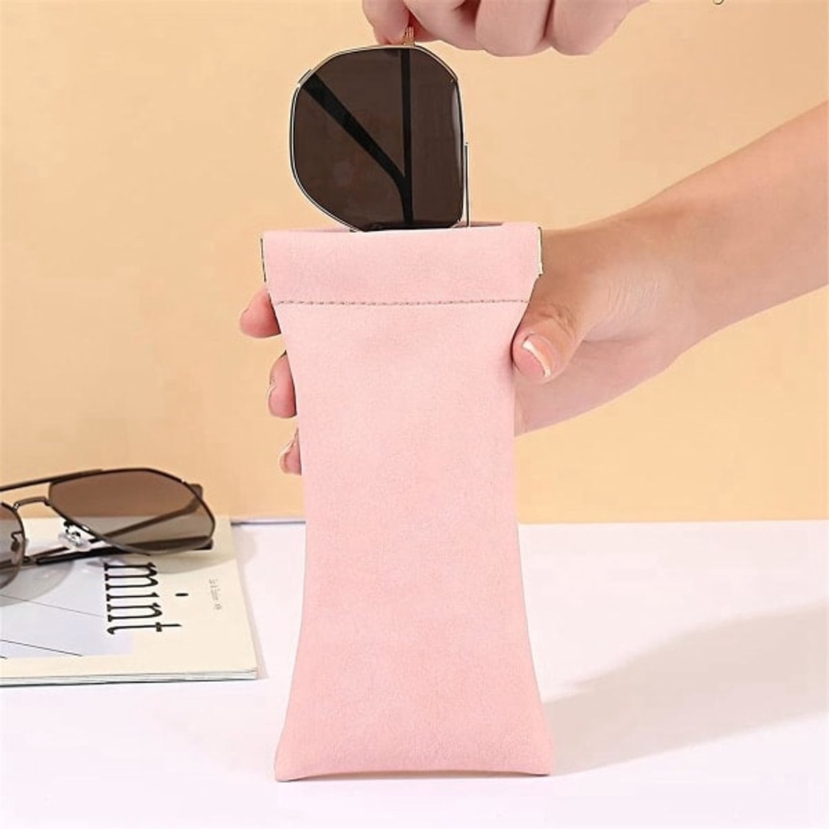 Glasses Cases - Unisex - PU Soft Case - Wallet Style - Portable 4-Pack