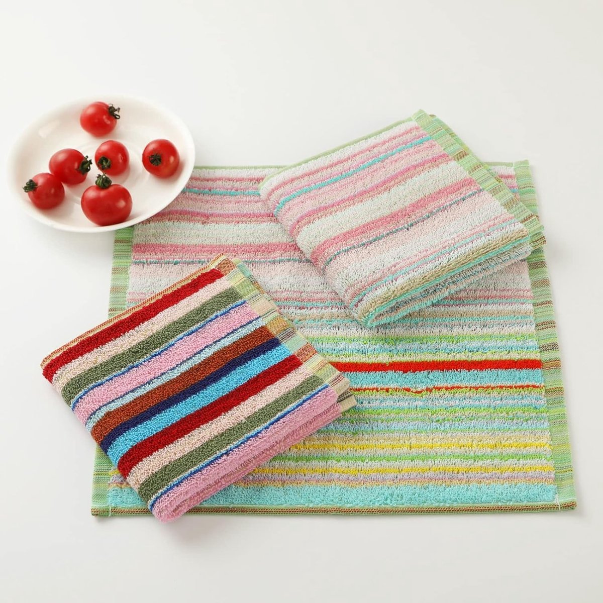 Tablecloth - Children's Towels - Mixed Colors - Super Absorbent - Kitchen Towels - Cotton Cleaning Cloths - 8 Pack (30 cm x 30 cm)