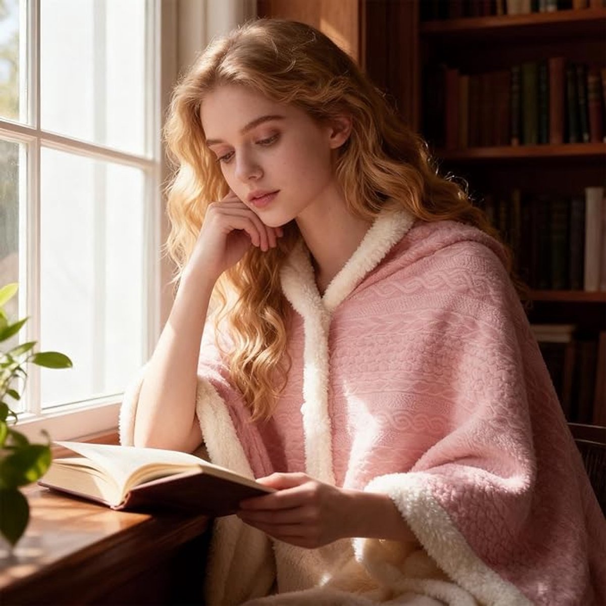 Scarf - Blanket - Warm Scarf - Soft and Lightweight - Comfortable and Breathable - Suitable for Daily Use - Ideal for Warm Scarves and Blankets for Women and Girls at Home(Pink)