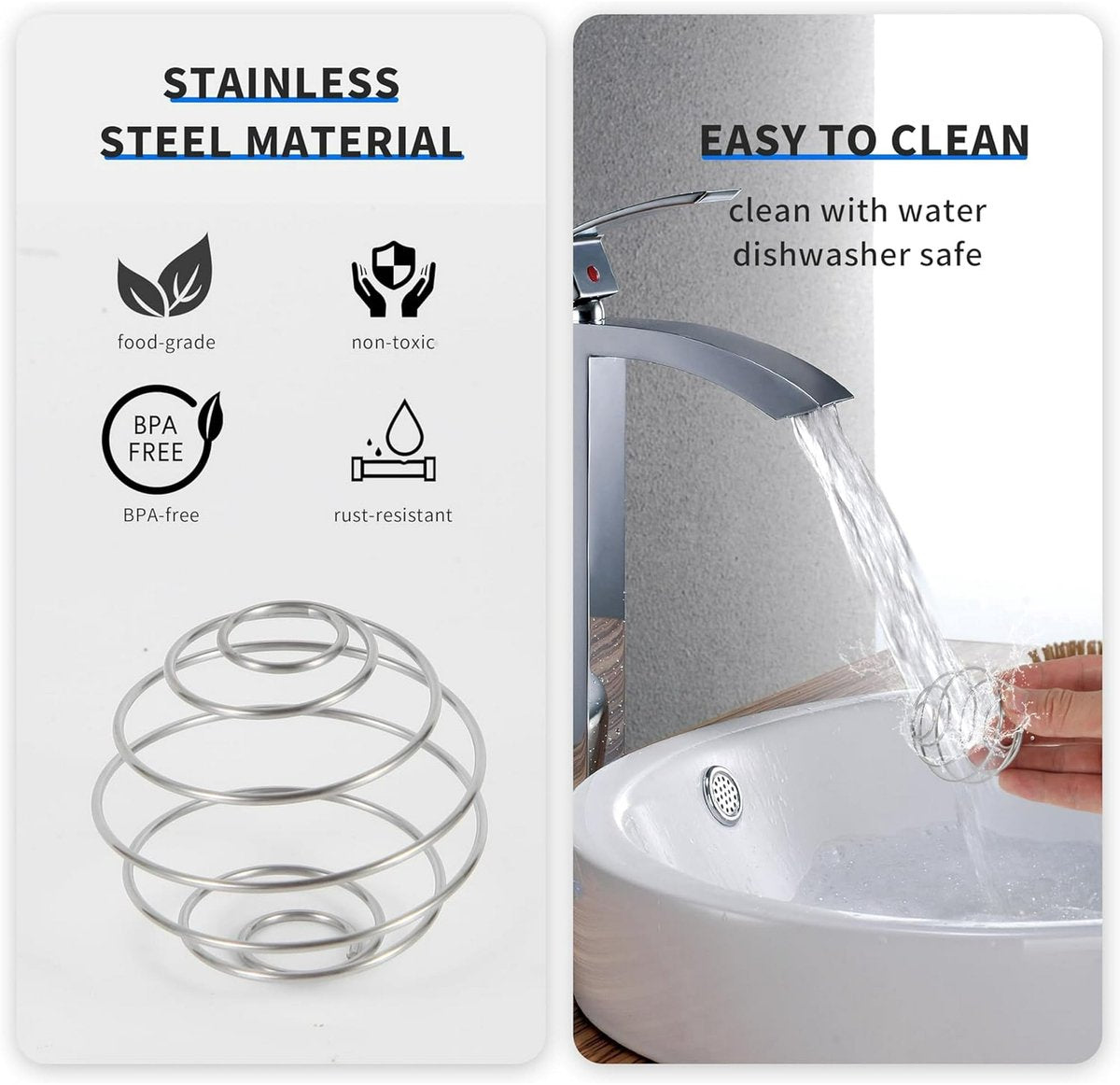 Large Smoothie Balls - Perfect for Protein Shakes, Milkshakes, and Salad Dressings - 304 Stainless Steel Smoothie Balls - Replacement Blender Balls - Pack of 4, 2.1 Inches