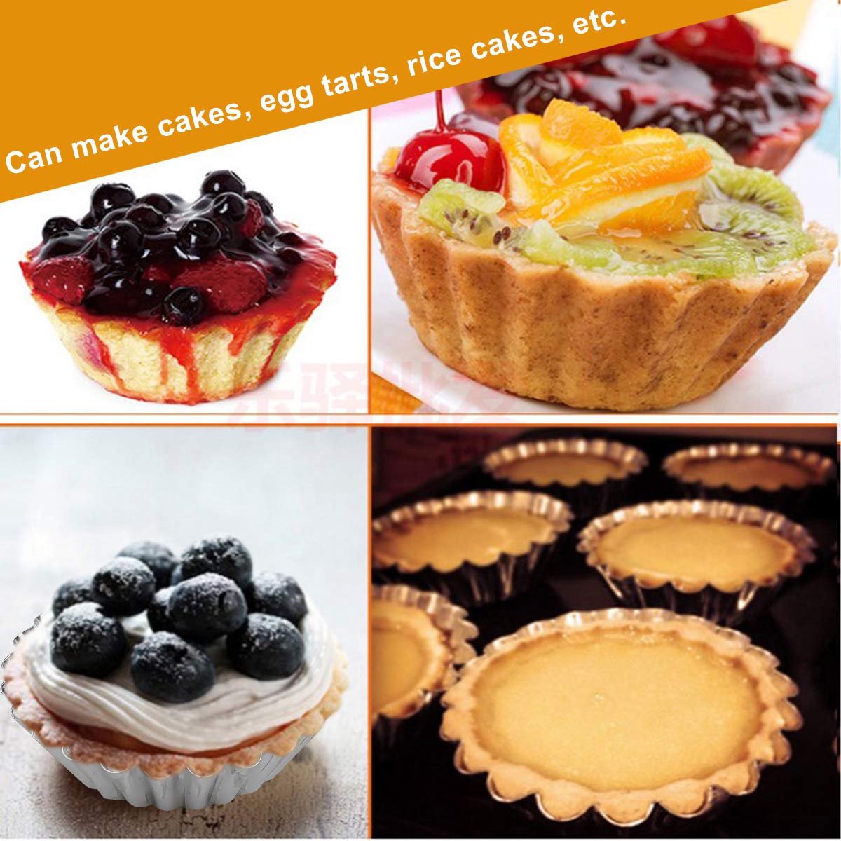 30-Piece Egg Pie Molds - Steel Baking Molds - Muffin Molds - Cupcake Molds - Pudding Molds - Desserts - Ice Cream - Non-Stick and Reusable - Silver