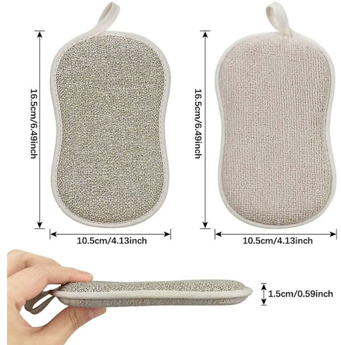 4-pack - Reusable - Microfiber - Antibacterial - Dishwashing sponge - Scouring pad - Non-stick coating for pots and pans with double layer