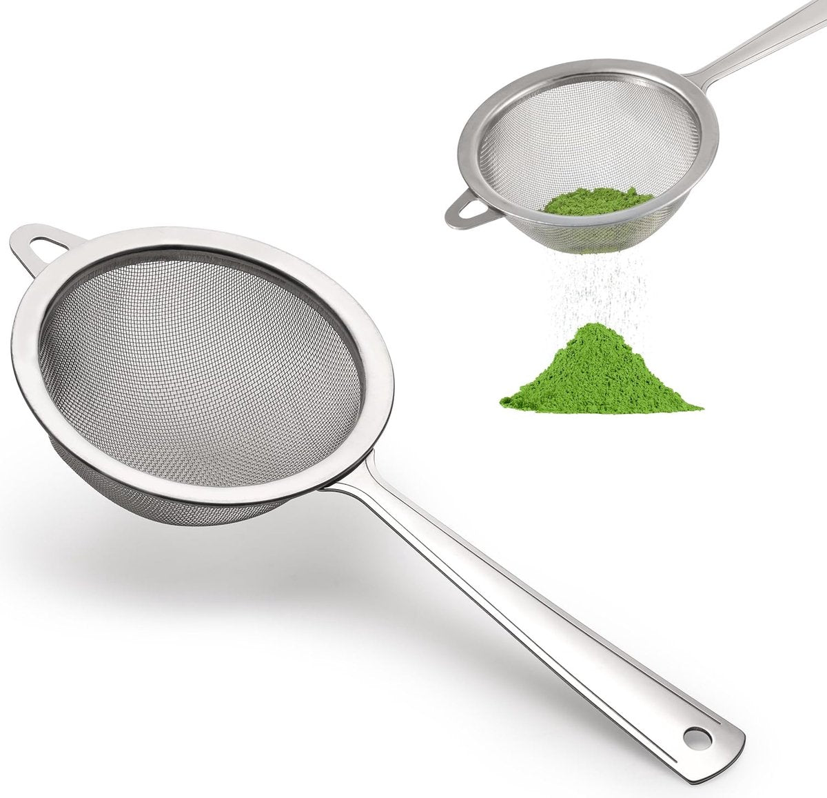 Matcha filter - 2 pieces - Tea filter - Stainless steel filter - Kitchen filter - Mini filter - Flour sieve - Baking sieve