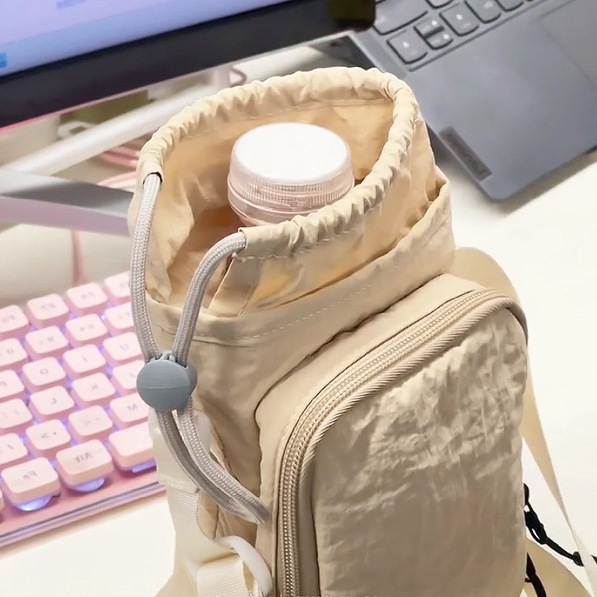 Crossbody Backpack - Water Bottle Umbrella Bag - Women's Crossbody Bag - Mini Bag - Handbag Shoulder Bag - Casual All-Match