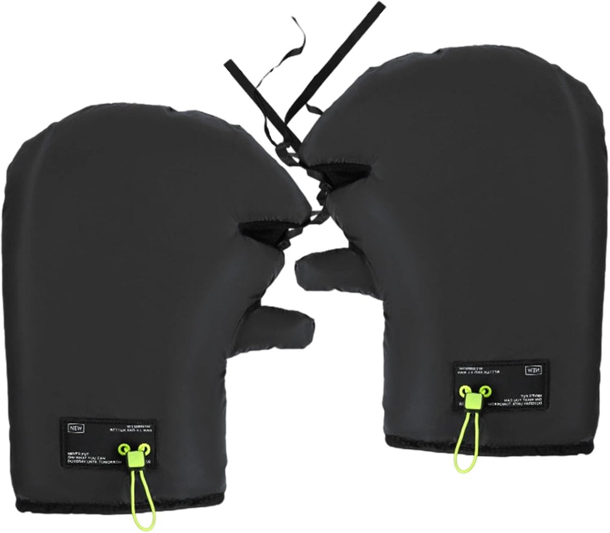 Cycling Gloves - Extra Padded Cycling Gloves - Warm Gloves - Cycling Gloves - Scooter Gloves - Hand Warmers - Cycling Accessories - With Reflective Strips - Winter - Windproof - Waterproof (Black)