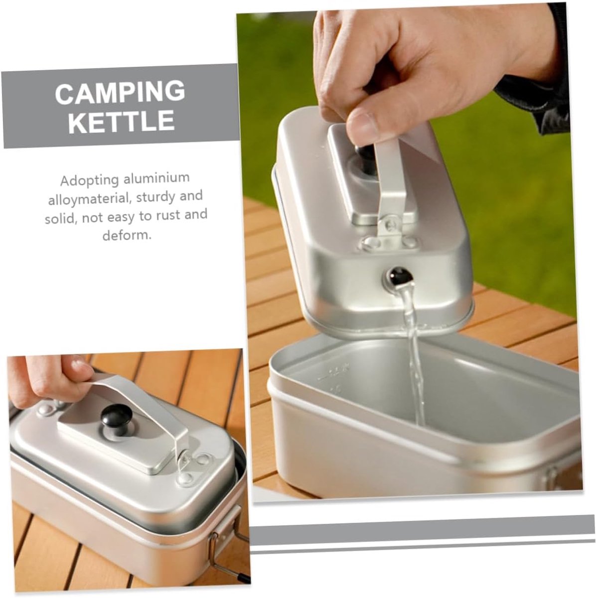 Kettle - 0.3 Liter Outdoor Camping Water Bottle - Portable Camping Water Bottle - Made of anodized aluminum - Suitable for outdoor activities such as campfires, hiking, and trekking. - Can be used to boil water, make tea, etc.