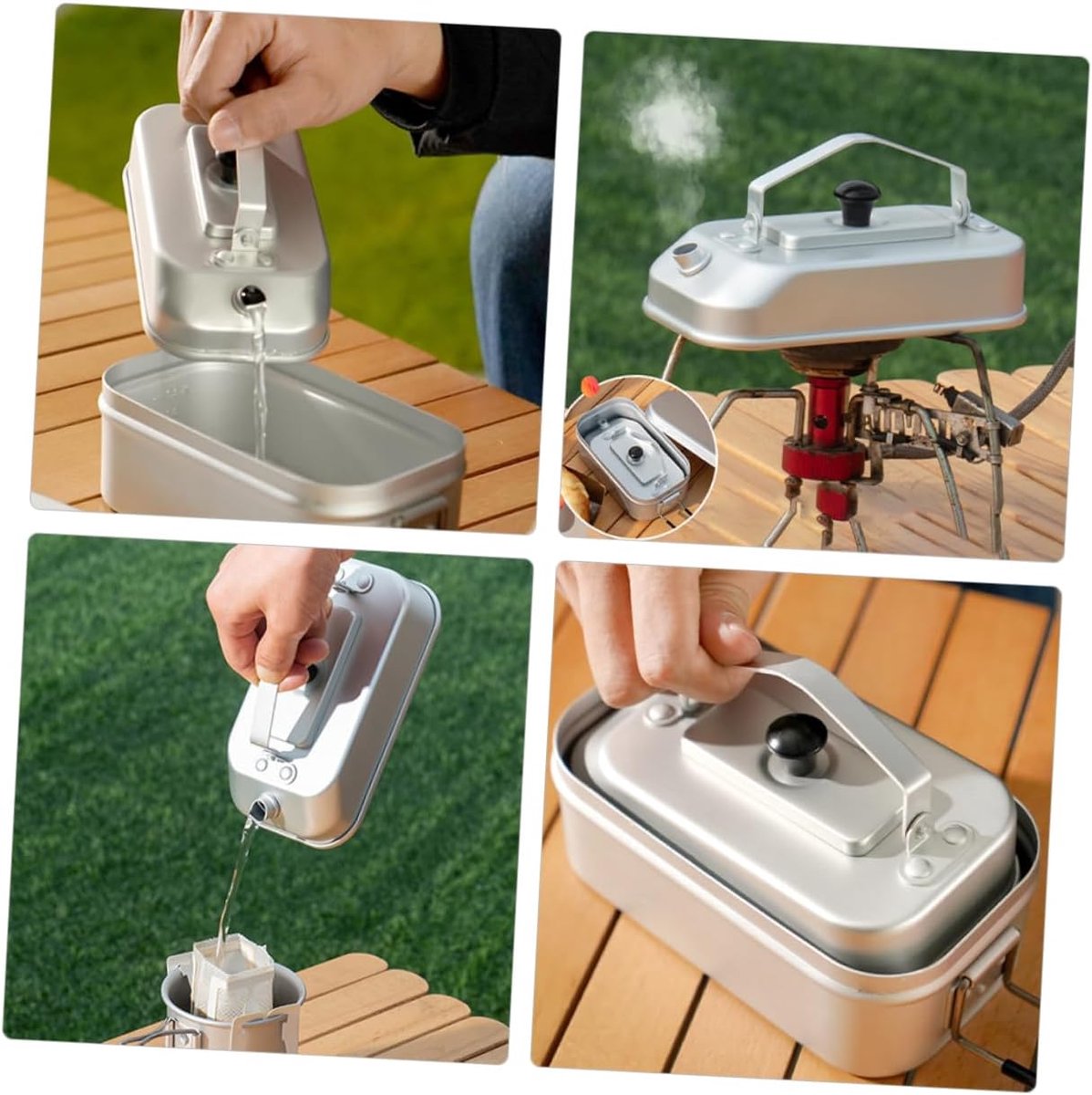 Kettle - 0.3 Liter Outdoor Camping Water Bottle - Portable Camping Water Bottle - Made of anodized aluminum - Suitable for outdoor activities such as campfires, hiking, and trekking. - Can be used to boil water, make tea, etc.