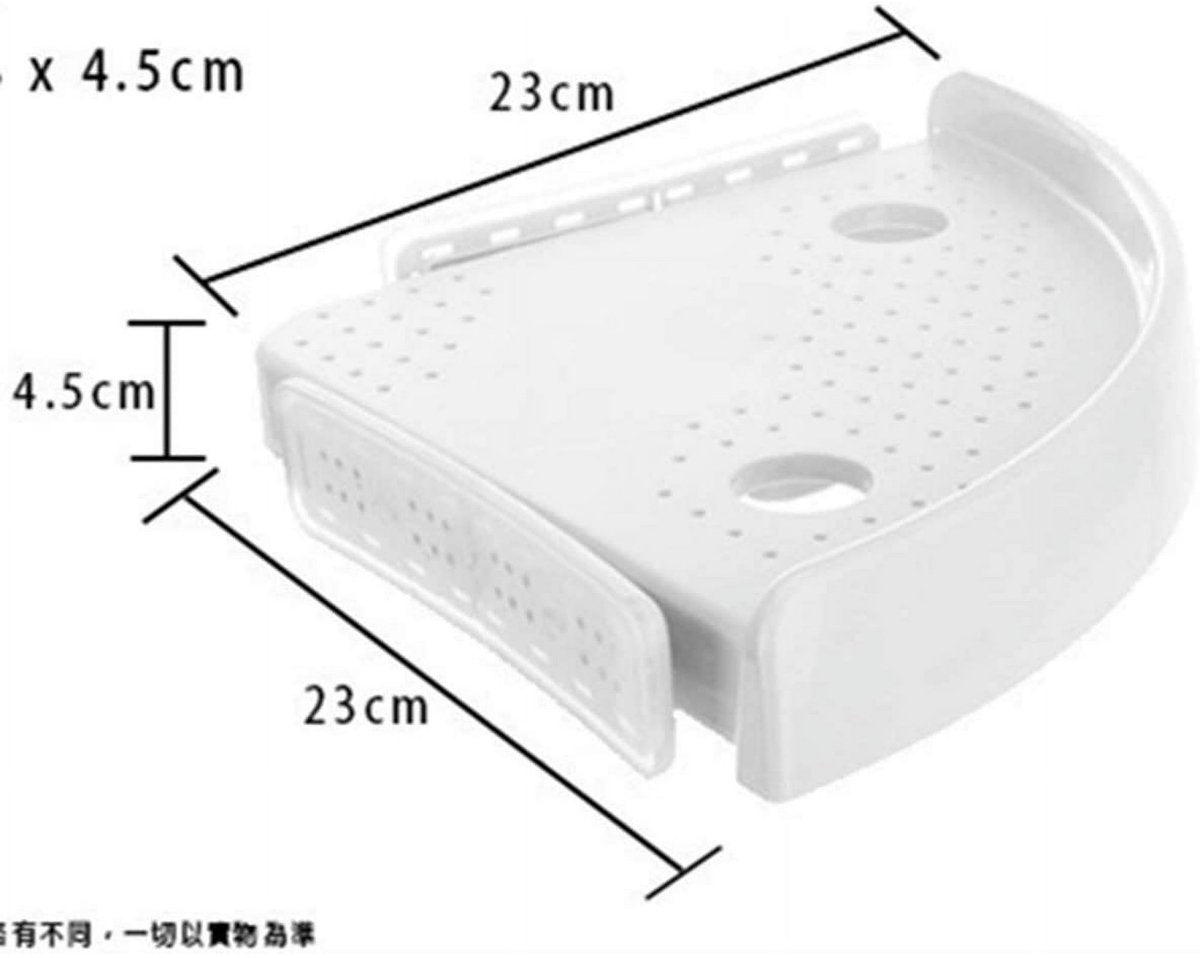 Triangular Shelf - Storage Rack - Bathroom Corner Shelf Triangular Handle Wall Mounting Bracket - Suitable for Kitchen and Bathroom Strong Suction Wall Mounted Shelf Storage Basket (No Drilling Required)