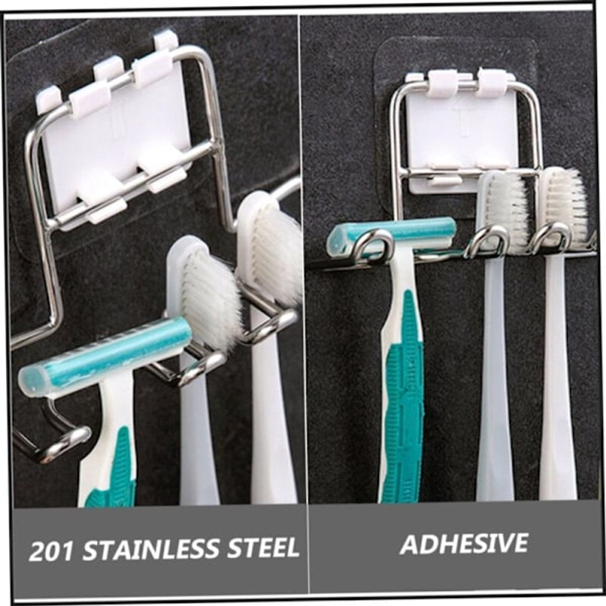 Bathroom storage rack - Wall-mounted toothbrush holder - Hanging bathroom storage rack