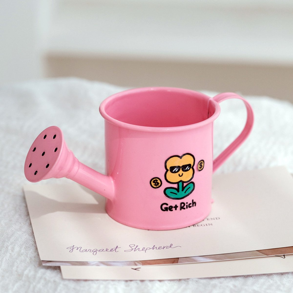 Casting Kettle - Iron Garden Small Household Casting Kettle - Bucket - Tulip - Pink