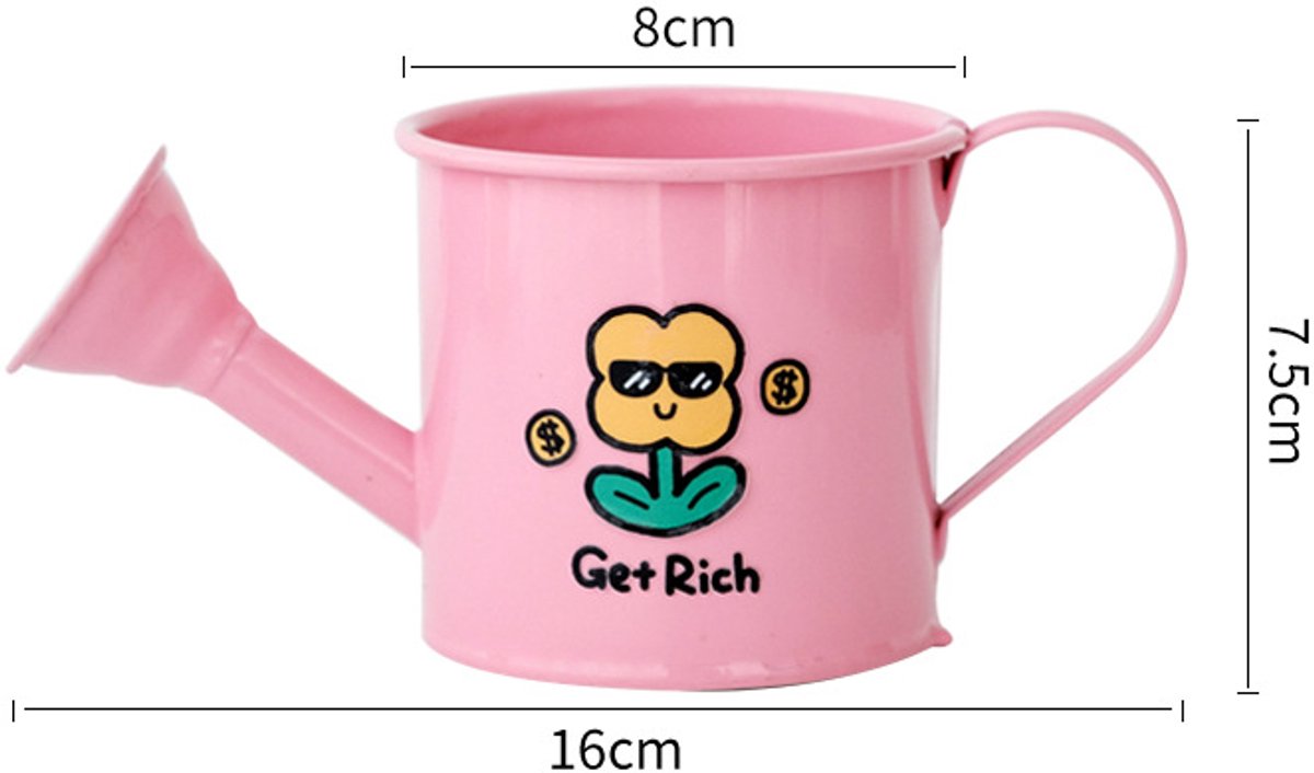 Casting Kettle - Iron Garden Small Household Casting Kettle - Bucket - Tulip - Pink