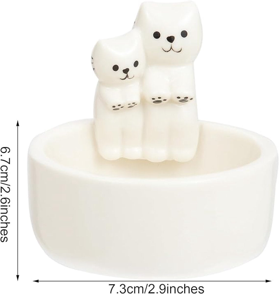Candle Holder - 1 Piece Cartoon Cat Candle Holder - White Handmade Ceramic Candle Holder - Tea Candle Holder - Decorative Candle Holder - A Gift for Spending Warm Moments with Your Loved One - A Gift for Your Lover or Friend