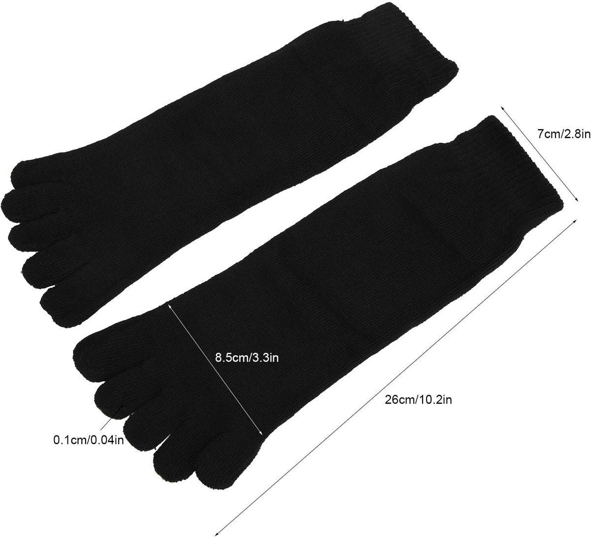 Socks - Pack of 5 pairs - Split Toe Socks - Breathable - Men's Socks - Sports Socks (Black)