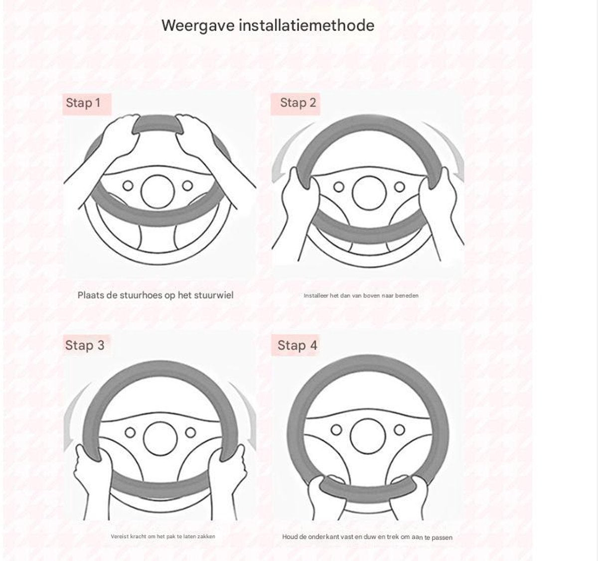 Steering wheel cover - car handle cover - non-slip handle cover - black and red - elastic steering wheel cover