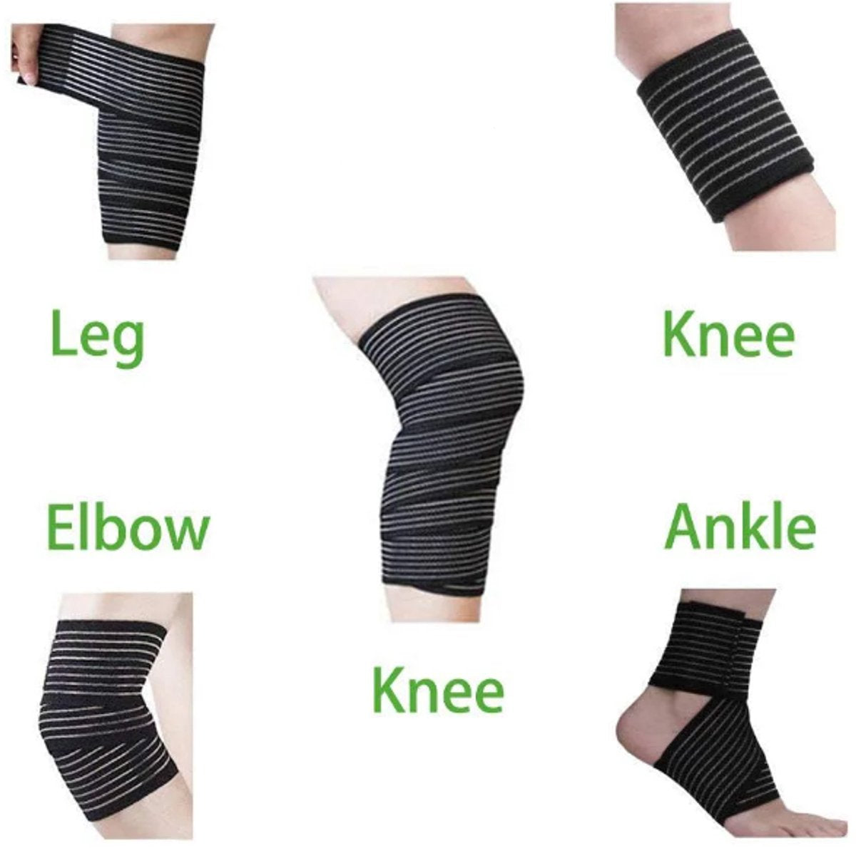 Elastic Knee Brace - Suitable for the Legs - Ideal for Sports Such as Squats, Basketball, Running, Tennis and Football (Black - 1 Piece)