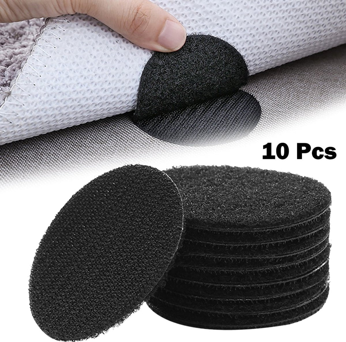 Set of 10 - Removable and Reusable - Trace-Free Adhesive - Sofa Cushion Fastener - Anti-Tread Mat for Bed Sheets