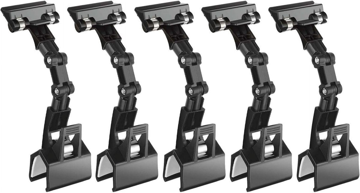 Adjustable Ring Binder - Flexible Rotating Paper Holder - for Typing Table - File Folder - Document Holder - Copy Holder - for Computer Monitor - Canvas Holder (5-pack, black)