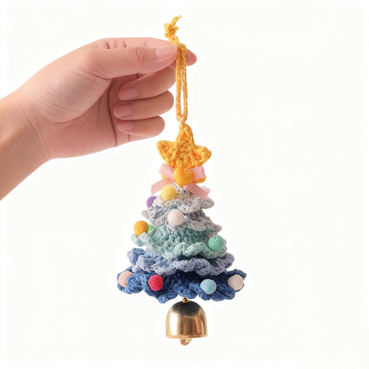 Christmas Decorations - Crochet Christmas Tree Bell Decorations - Small Christmas Decorations - Car Decorations - Christmas Tree Decorations - Ornaments - Specimens - Style F