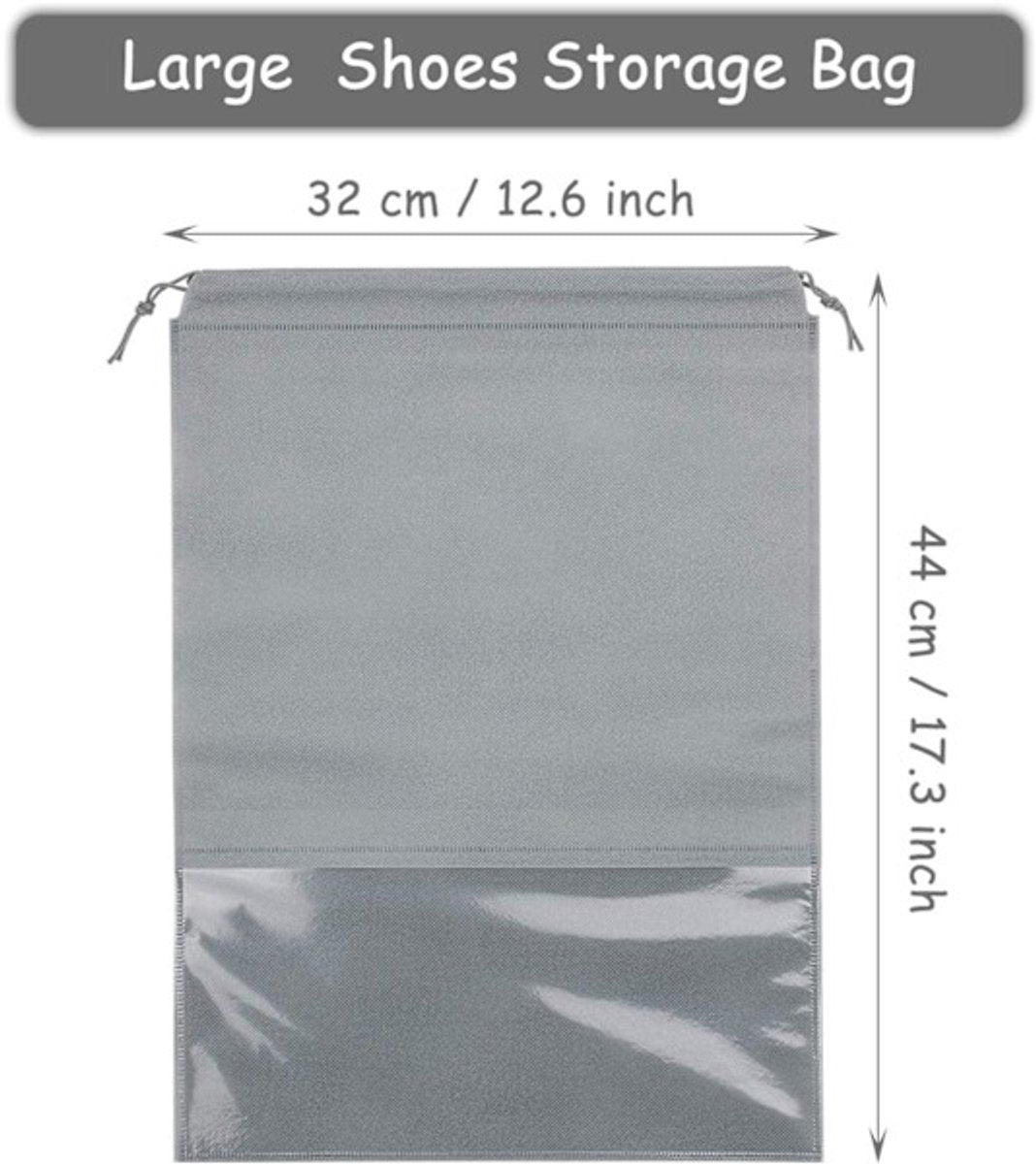 Shoe Travel Bags - Non-Woven Dust Bags - Medium to Large - Portable Drawstring - Space-Saving Shoe Storage Bags Organizer - Pack of 15