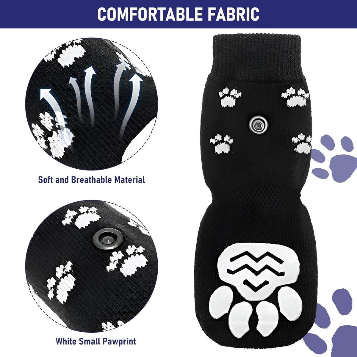 Dog Shoes - Dog Shoe Paw Pads - Non-slip Dog Socks 4-Piece Set - Dog Socks with Adjustable Shoulder Straps - Cotton Dog Socks Suitable for Small and Large Dogs - Waterproof - Non-slip - Dog Shoes (L)