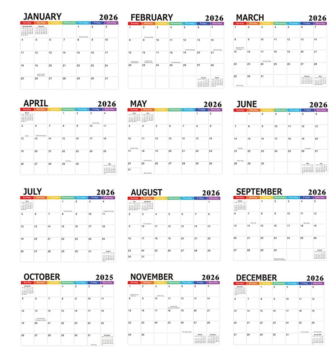 2026-2027 Magnetic Fridge Calendar - Agenda Calendar 2026 - Agenda Calendar 2026 - Calendar 2026 Weekly Calendar - 18 Month Planning Board (Jan 2026 - Jun 2027) - Large Format 30x25 cm - Sustainable Paper