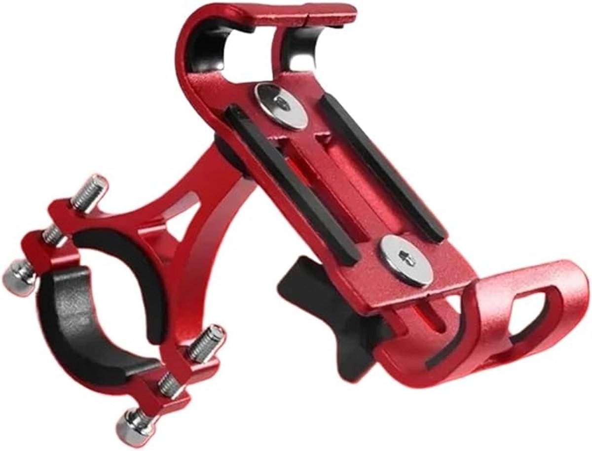 Phone holder for bicycle and motorcycle - Universal phone holder - 360° rotatable and tiltable - Bicycle accessories - Red
