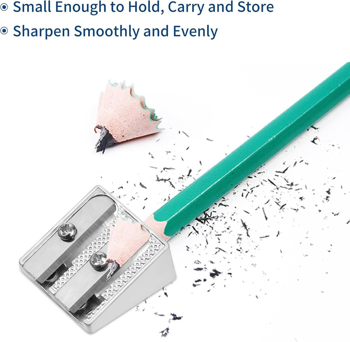 Set of 3 Metal Pencil Sharpeners - Suitable for Children - Colored Pencils - Cosmetics - Lip Liner and Eyeliner - Home - School & Office Supplies