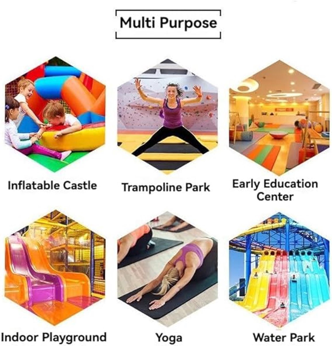 6 pairs - with anti-slip granules - trampoline socks for the playground - anti-slip floor socks (black + heather grey + lotus root powder + khaki + purple + blue)