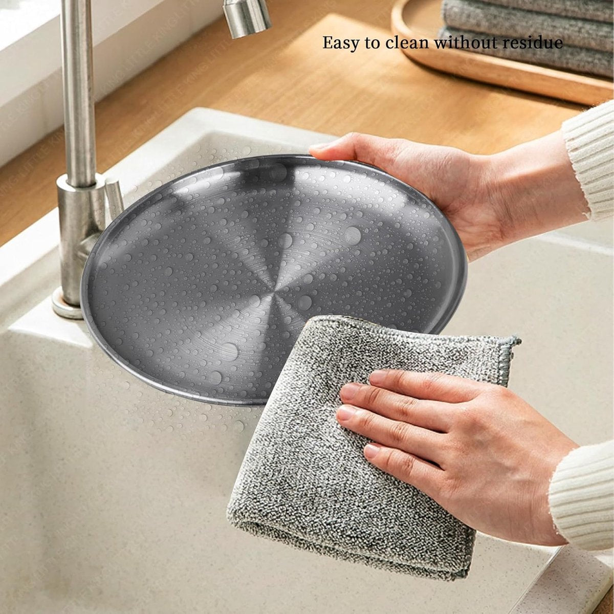 Dinner Plates - 3-Piece - Stainless Steel Plates - 20cm, 23cm, 26cm - Matte Finish - Reusable - Suitable for outdoor use, picnics, kitchens, and parties