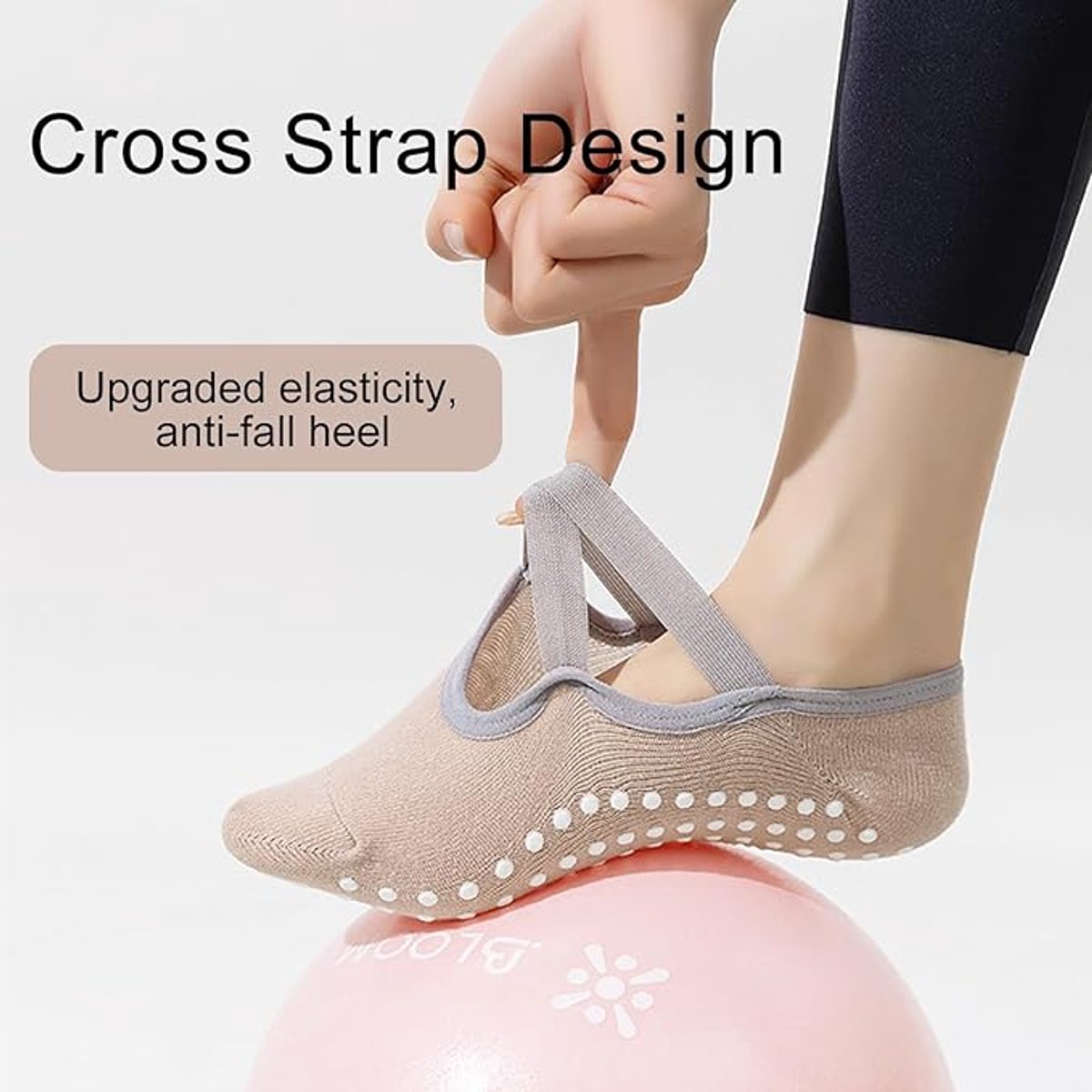 Yoga Socks (4 pairs) - Non-slip socks - Non-slip yoga socks for women - Sizes 35-41 - Pilates socks for women, Non-slip - Fitness Non-slip - Suitable for Pilates, Dance, Fitness