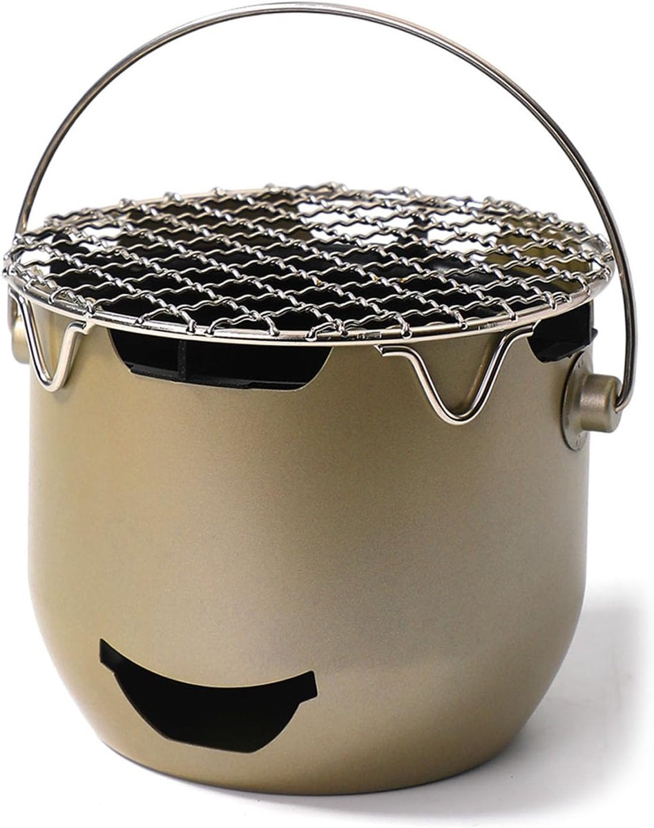 Grill - Portable Charcoal Grill - Mini Stainless Steel Charcoal Grill - Small Outdoor Grill - Suitable for Camping, Backyard BBQs, RVs and Picnics (Green)