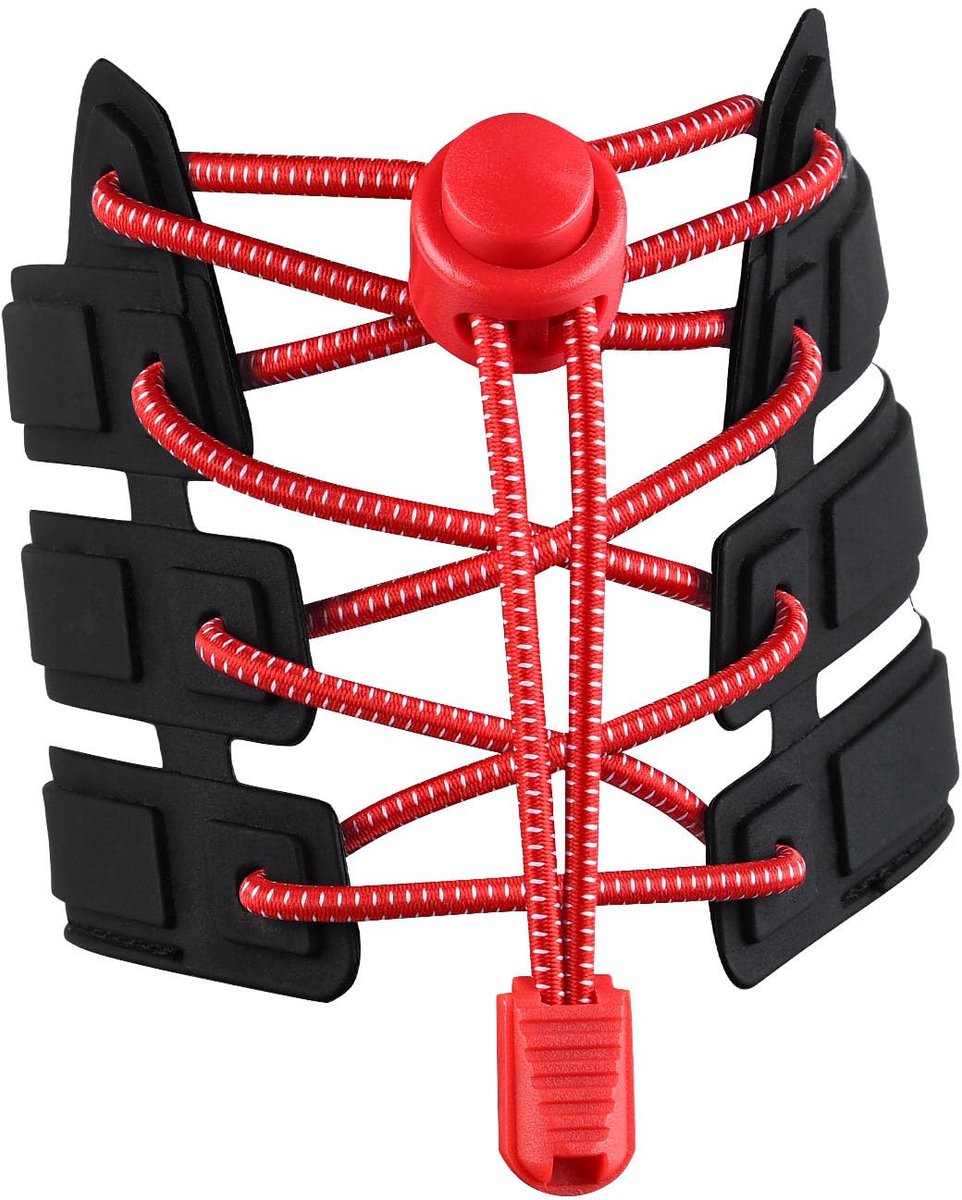 Sneaker Laces 120CM suitable for Sneakers - Elastic laces without a knot - Suitable for students and adults - With strong buckle and quick-release function (red)