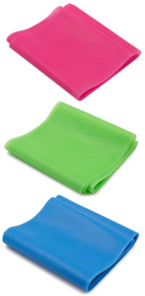 3 Items - Resistance Band - Yoga Stretch Band - Shoulder Resistance Band - Fitness Band (Blue + Red + Green)