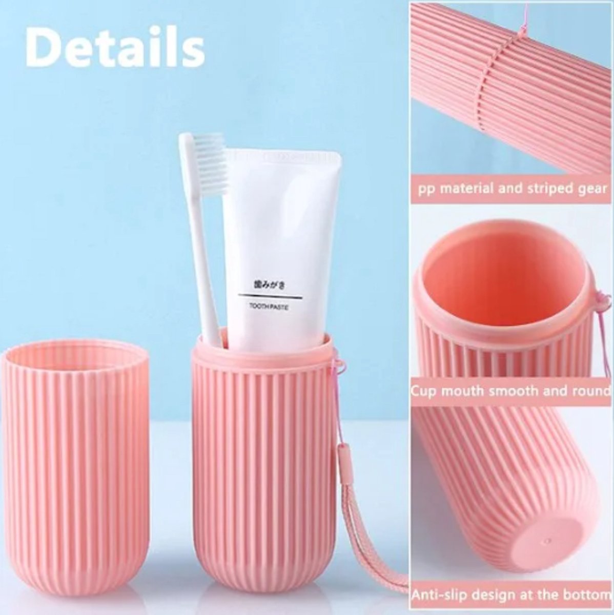 4-Piece Pack - Travel Toothbrush Holder - Portable - Travel Mouthwash Cup - Multifunctional Storage Box