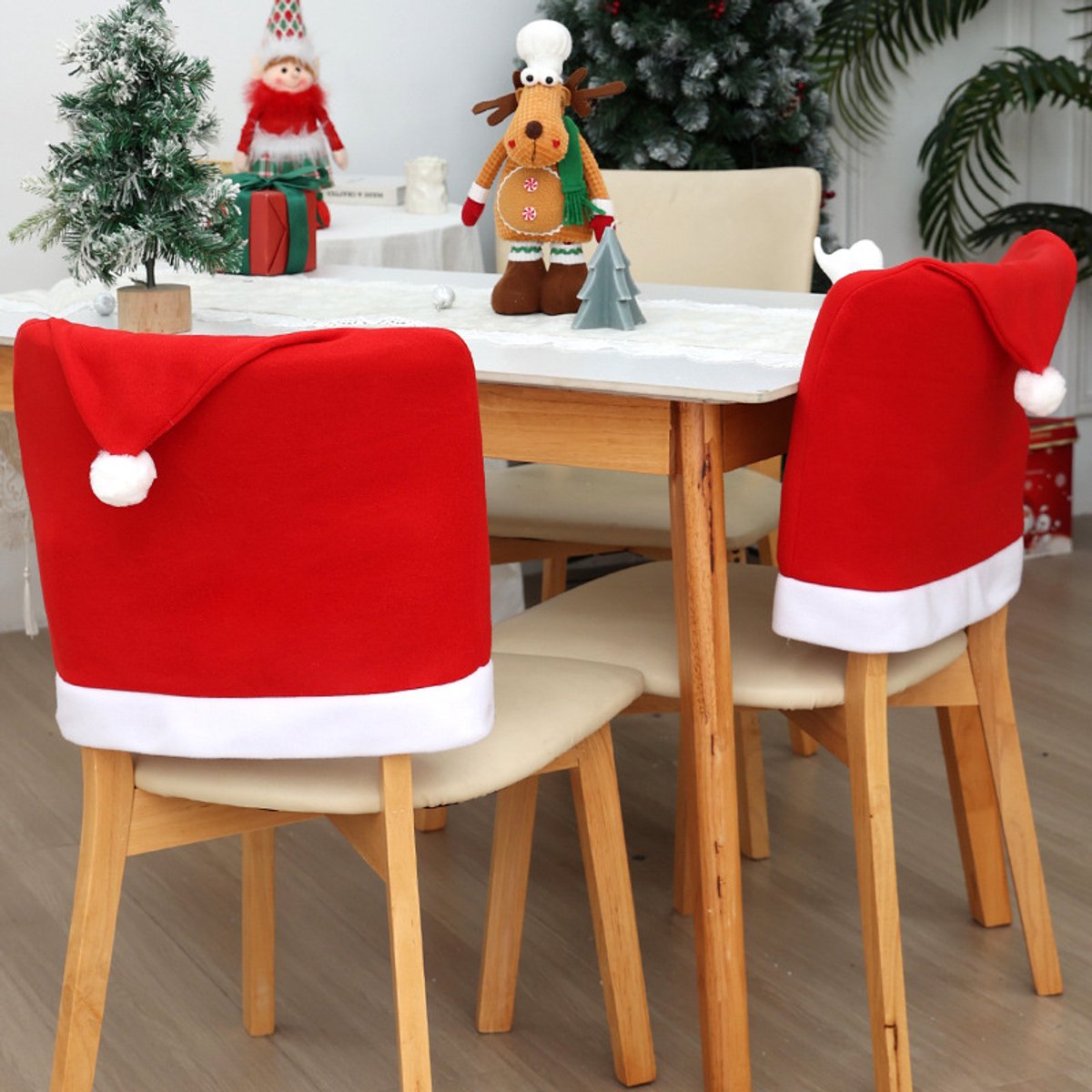 Chair Covers - Set of 6 - Christmas Chair Covers - Red Chair Covers - Christmas Chair Covers - Christmas Decorations