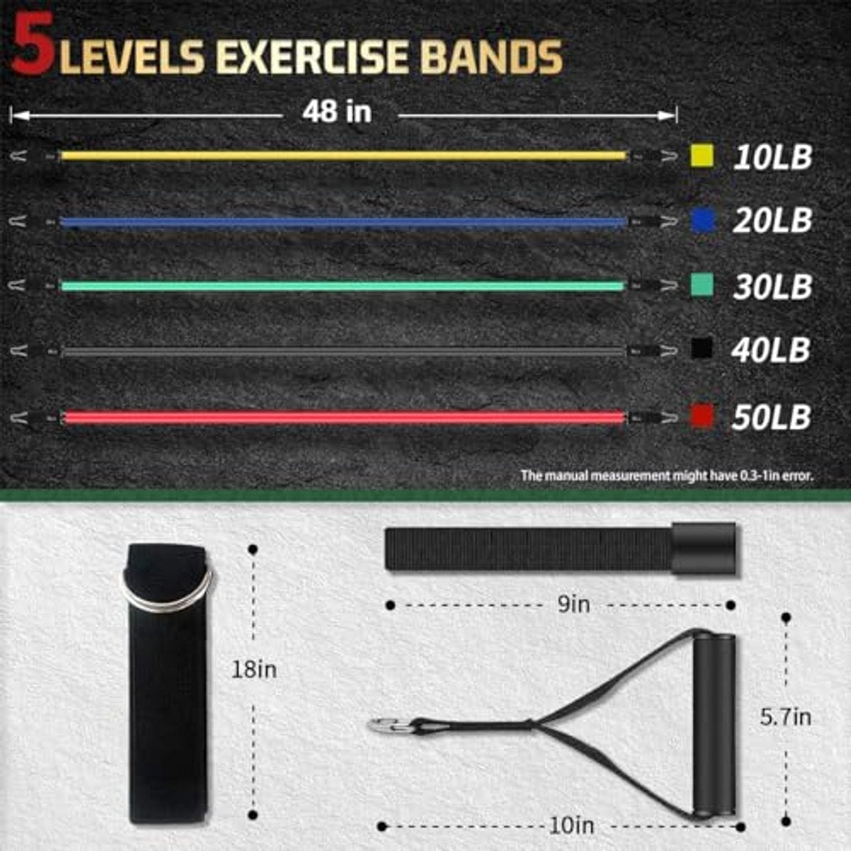 Resistance Bands - Exercise Bands - Training Bands - Resistance Bands with Handles for Men and Women - Exercise Bands for Fitness and Strength Training at Home