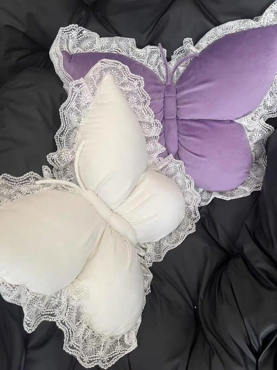 Decorative Cushions - Butterfly-shaped decorative cushion - Soft, supportive cushion - Suitable for office chairs and car seats (Purple)